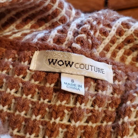 Beautiful giant cowled neck sleeveless wool/synthetic blend mini dress - Picture 4 of 6